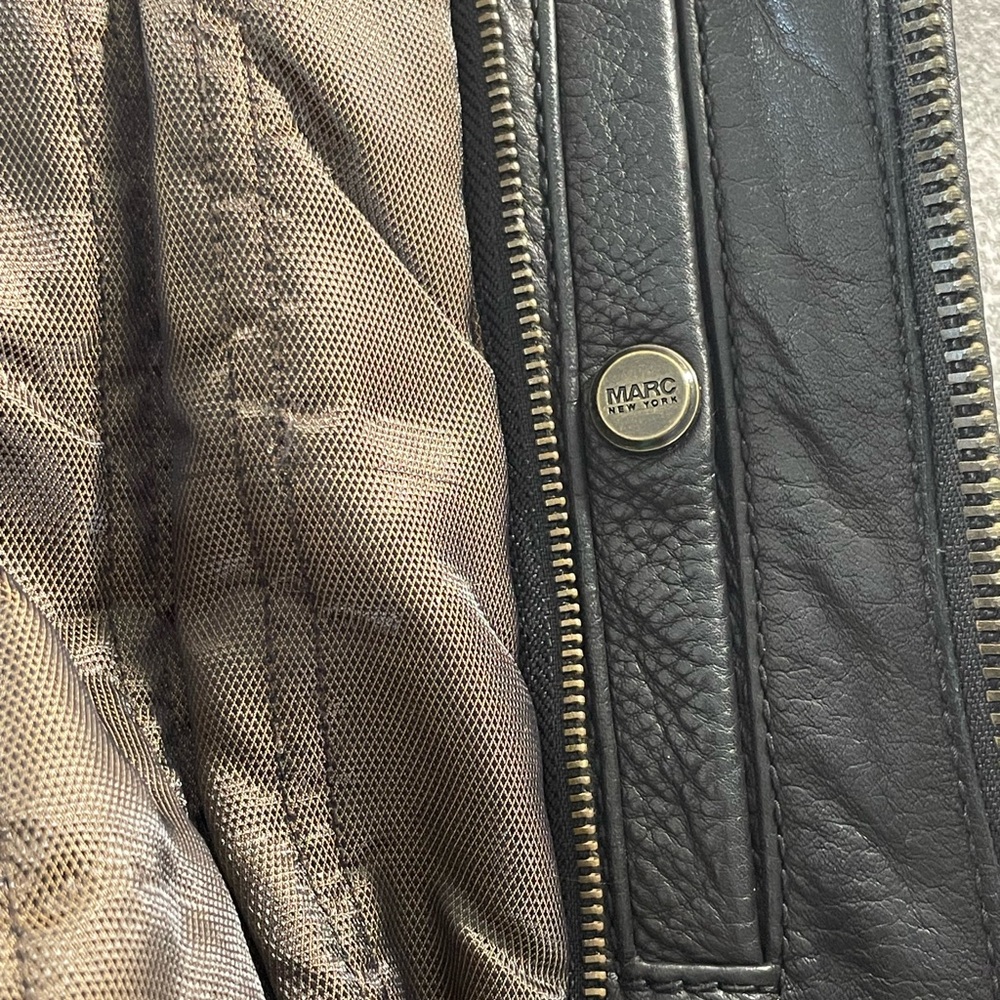 Andrew Marc New York Pebbled Black Leather Jacket - Picture 14 of 16
